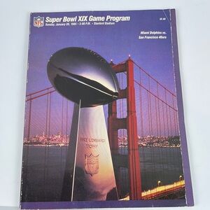 1985 NFL Super Bowl XIX Game Program San Francisco 49ers vs Miami Dolphins